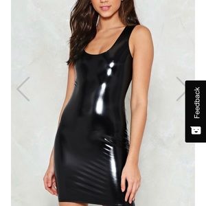 Nasty Gal Black Vinyl Dress